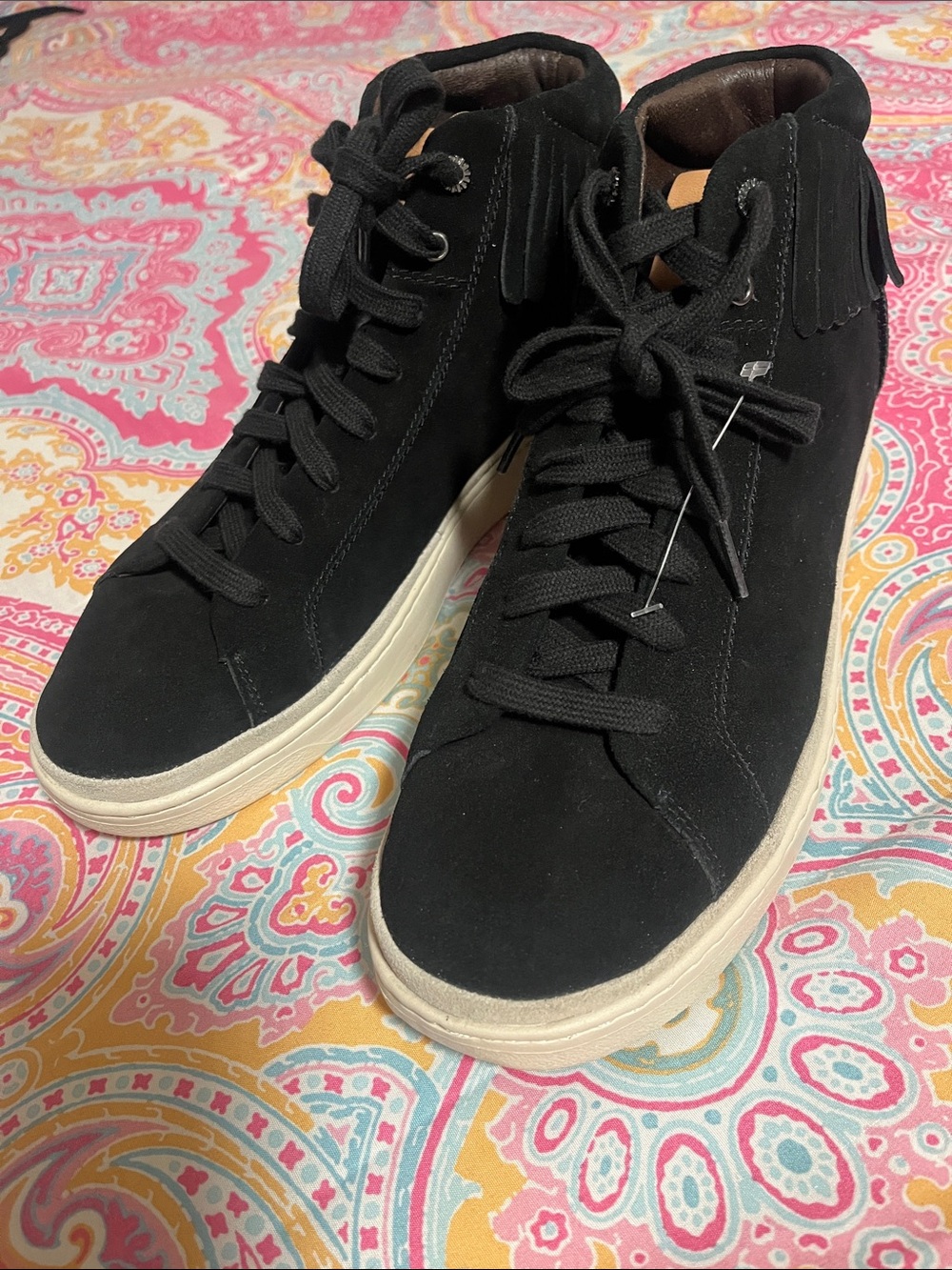 UGG Black Suede High-Top Sneakers with Cream Sole